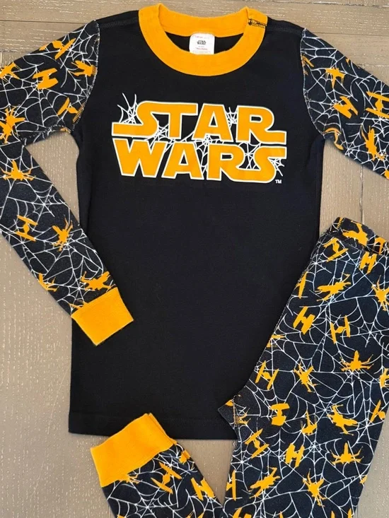 Hanna Andersson Halloween Star Wars 2-Piece Matching Long-John PJ Set • Size 10 - Picture 3 of 14